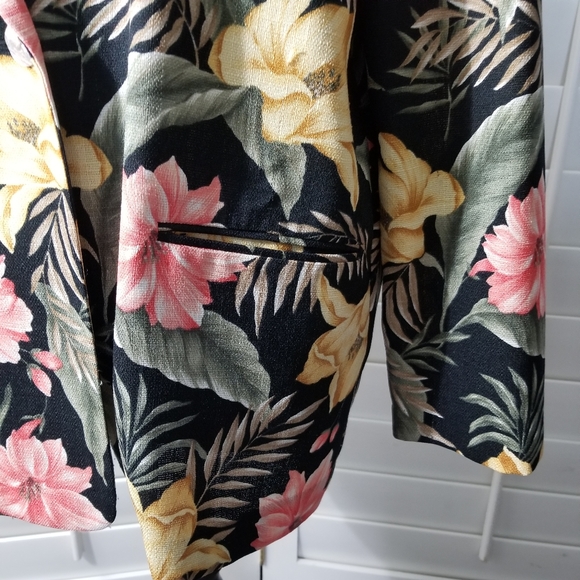DRESSBARN TROPICAL FLOWER PRINT BLAZER - VINTAGE STYLE - Picture 8 of 15